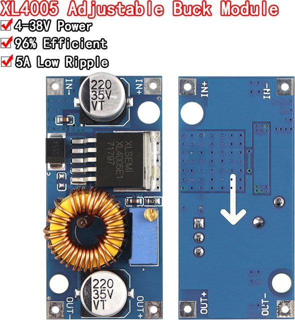 Si Tai&SH XL4005 DS5000 DC-DC Step-Down Modul einstellbares Netzteil mit 5A und 75W in Blau - Bild 1