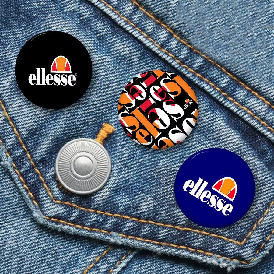 E-Ellesse Brosche, Weißblech, Metall, Unisex - Bild 3