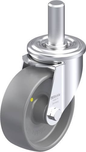 Blickle LEZ-PO 100G-ELS Stahlblech-Lenkrolle in Grau mit 100 mm Rad-Durchmesser und einer Tragfähigkeit von 150 kg - Bild 1