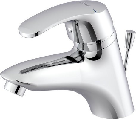 LENZ Waschtischarmatur LIANA aus Messing in Chrom und Silber mit Pop-up-Abfluss und wassersparender Funktion - Bild 1