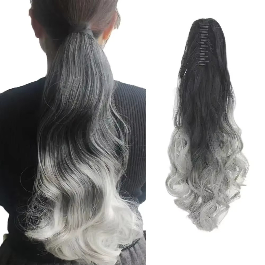 Soowee Pferdeschwanz Clip, Ombre Blue, Haarverlängerung - Bild 1