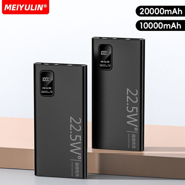 MEIYULIN Powerbank 20000 mAh mit 22,5 W Schnellladefunktion und Digital Display in Weiß - Bild 1