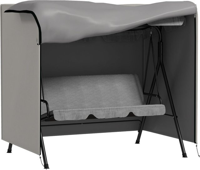 Outsunny Schutzhülle für Hollywoodschaukel aus Polyester in Grau B/H/L: 114 x 177 x 152 cm - Bild 1