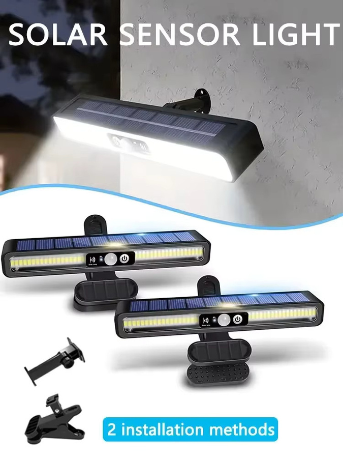 KDULIT Solar-Bewegungsmelderleuchten für den Außenbereich mit 36 LEDs, wasserdichte Solar-Zaunleuchten in Schwarz mit warmweißem Licht und Aufsteckfunktion - Bild 6