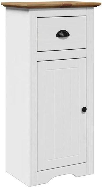 vidaXL Badschrank BODO in Weiß und Braun mit Türen und Schubladen, Wandmontage, B/T/H: 44 x 30 x 90 cm - Bild 1