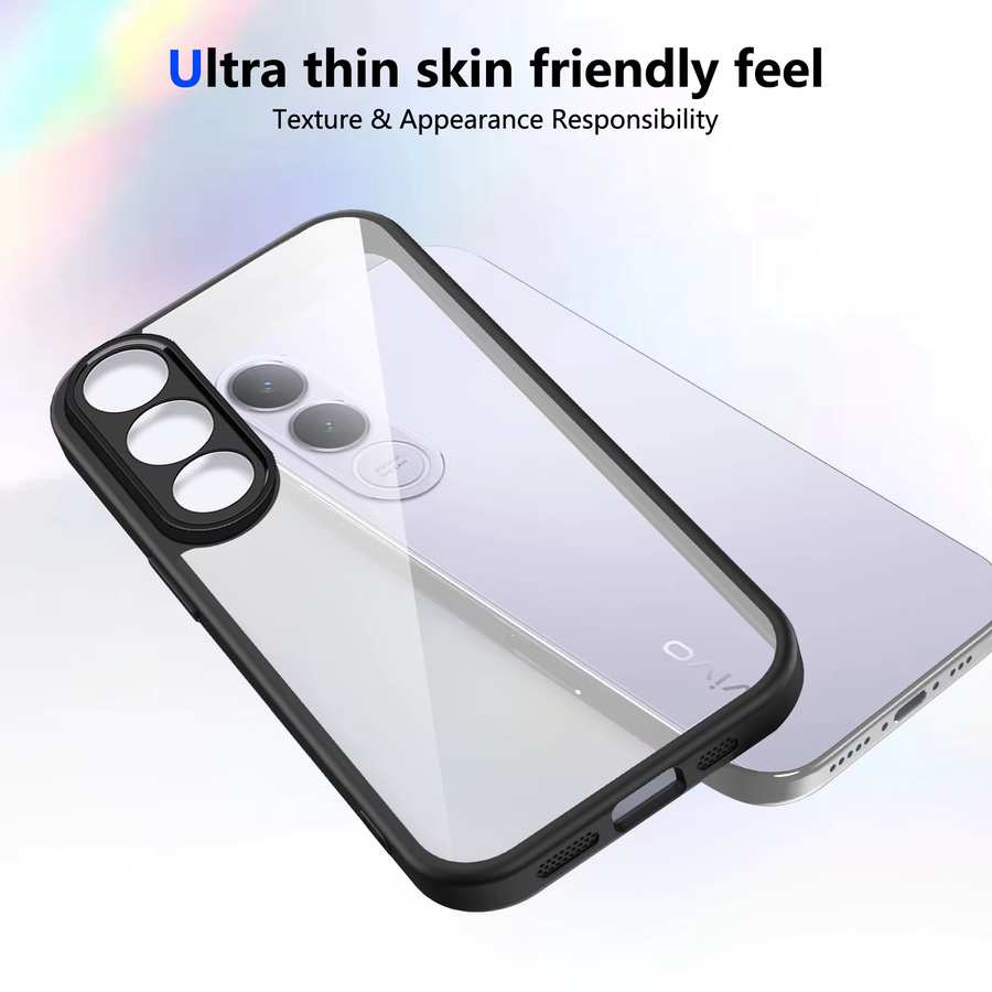 EUCAGR Handyhülle für Vivo V70 FE mit transparenter matter Rückseite und Silikon-Bumper in Blau - Bild 2