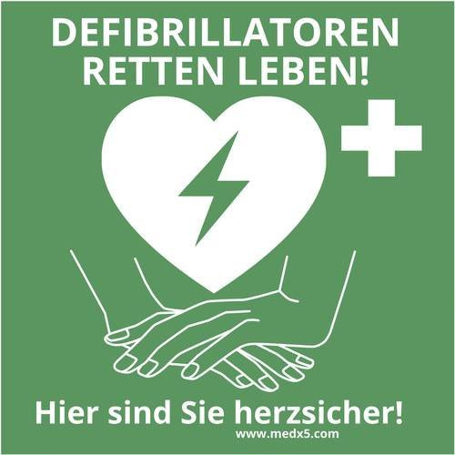 MEDX5 AED-Aufkleber für den Innenbereich in Grün - Bild 1
