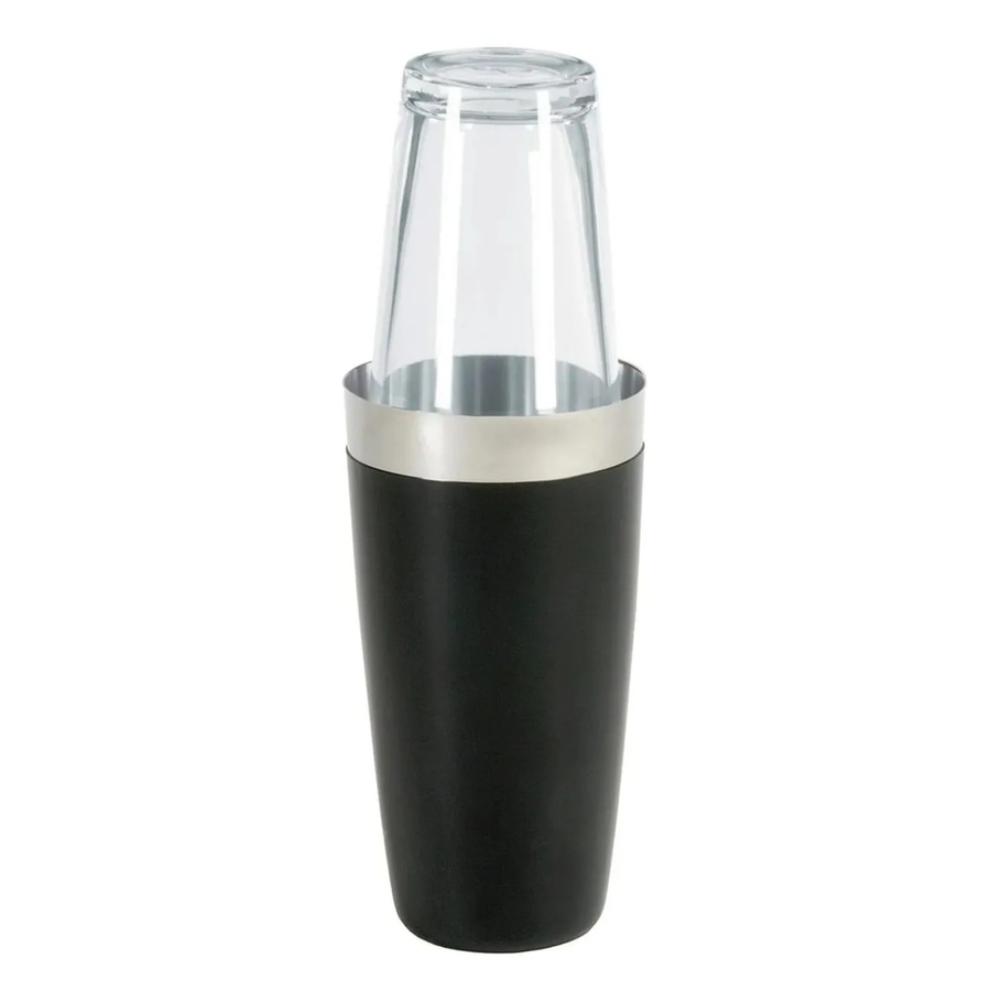 Ich-Zapfe Boston Shaker mit Kälteschutz aus Glas und Edelstahl, Schwarz, 828 ml - Bild 2