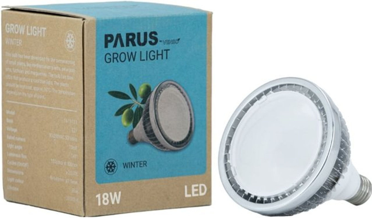 Parus by Venso GrowLight Winter LED Pflanzenlampe Vollspektrum E27 18W mit 140 Grad Abstrahlwinkel zur Überwinterung von Pflanzen - Bild 2