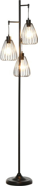 Aosom Vintage Industrielle Stehlampe aus schwarzem Metall mit rundem Schirm, Höhe: 170 cm, Durchmesser: 35 cm - Bild 1