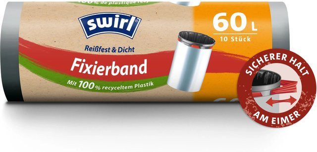 Swirl Fixierband-Müllbeutel 60 Liter, 10 Stück, B x H: 68 x 73 cm - Bild 1