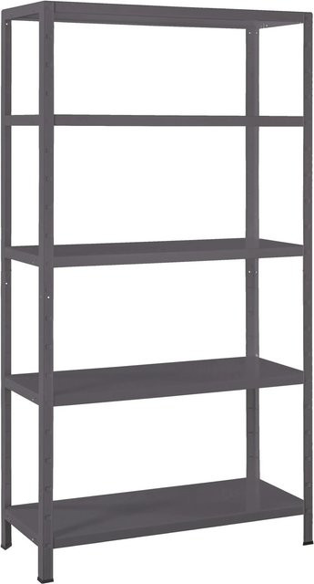 SCHULTE REGALWELT Stecksystem-Grundregal aus Metall in Schwarz, B/T/H: 100 x 45 x 190 cm - Bild 1