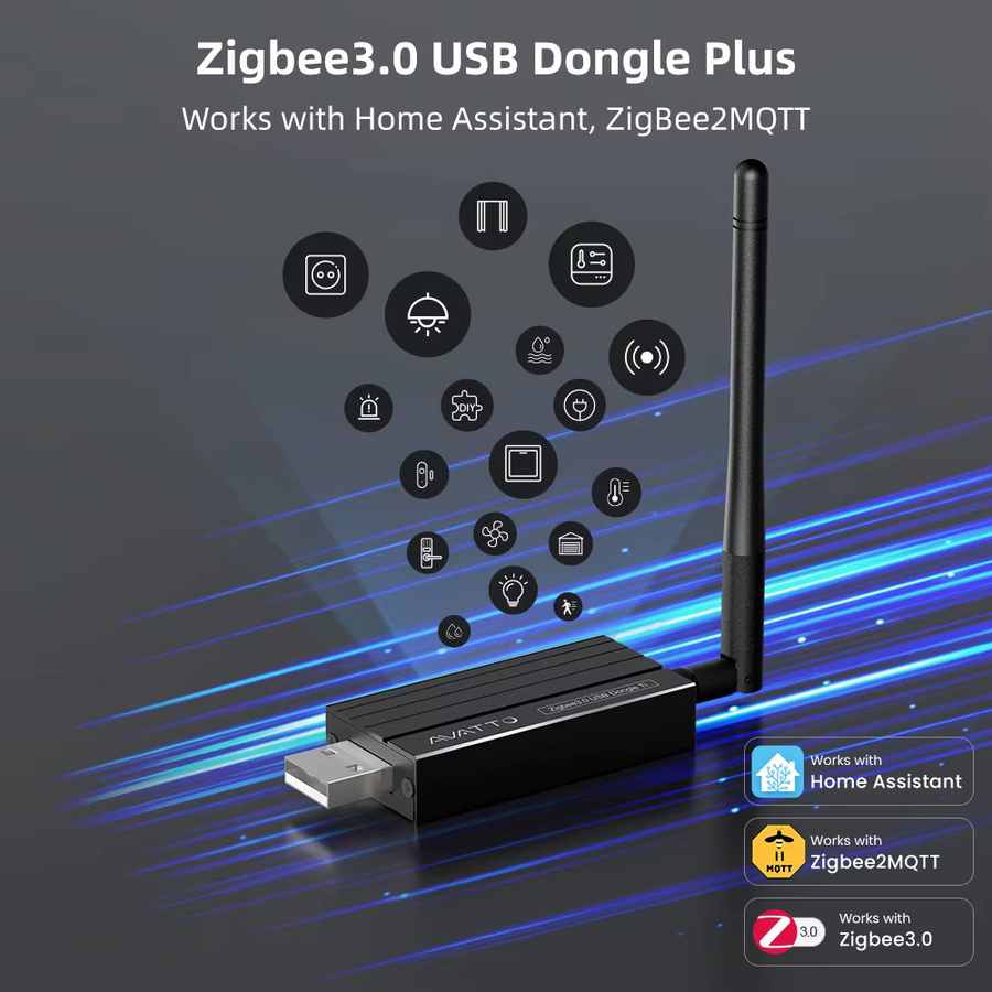 AVATTO Zigbee 3.0 USB-Dongle Plus Universal Wireless Gateway Hub in Schwarz für Home Assistant, Zigbee2MQTT, Raspbian und Ubuntu - Bild 3