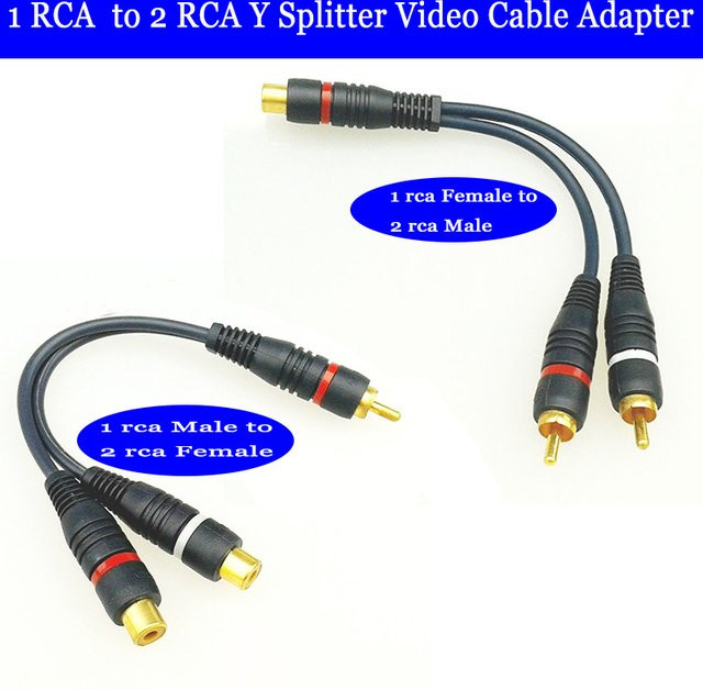 BSN RCA Audio-Splitterkabel 2 RCA-Stecker auf 1 RCA-Buchse Adapter in Schwarz - Bild 1