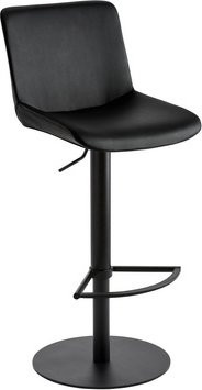 Mayer Sitzmöbel Barhocker modern aus Leder in Schwarz, Breite: 41 cm - Bild 1