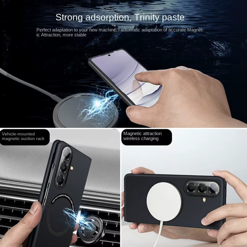 Ultra-schlanke und matte Schutzhülle aus hartem PC für Samsung Galaxy Z Fold 8 7 6 5 4 mit MagSafe Kompatibilität in Schwarz - Bild 4