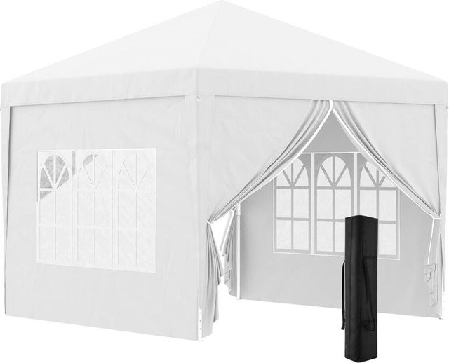 Outsunny Pavillon aus Polyester und Stahl in Weiß mit Fenstern, B/T/H: 295 x 295 x 258 cm - Bild 1