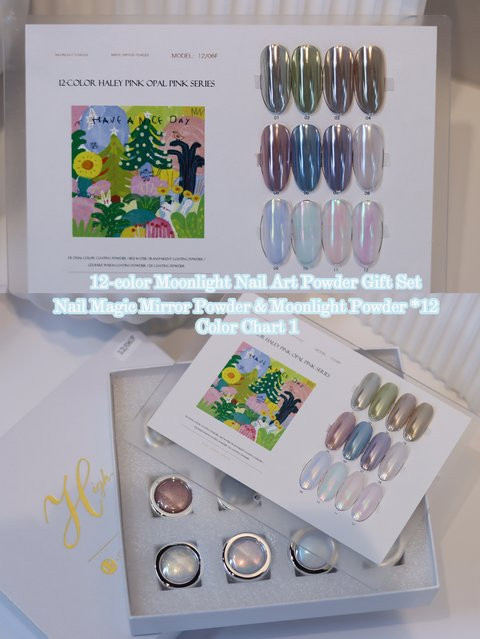 SJP Aurora Mermaid Moonlight Nail Art Puder Set, Schimmernd - Bild 1