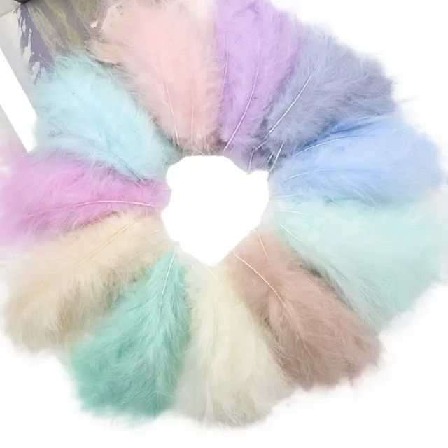 Flauschige Marabou-Truthahnfedern zum Basteln in Grau und Multicolour, 10–15 cm, natürliche Plumas für Schmuckherstellung, Hochzeit, Party und dekorative Traumfänger - Bild 1