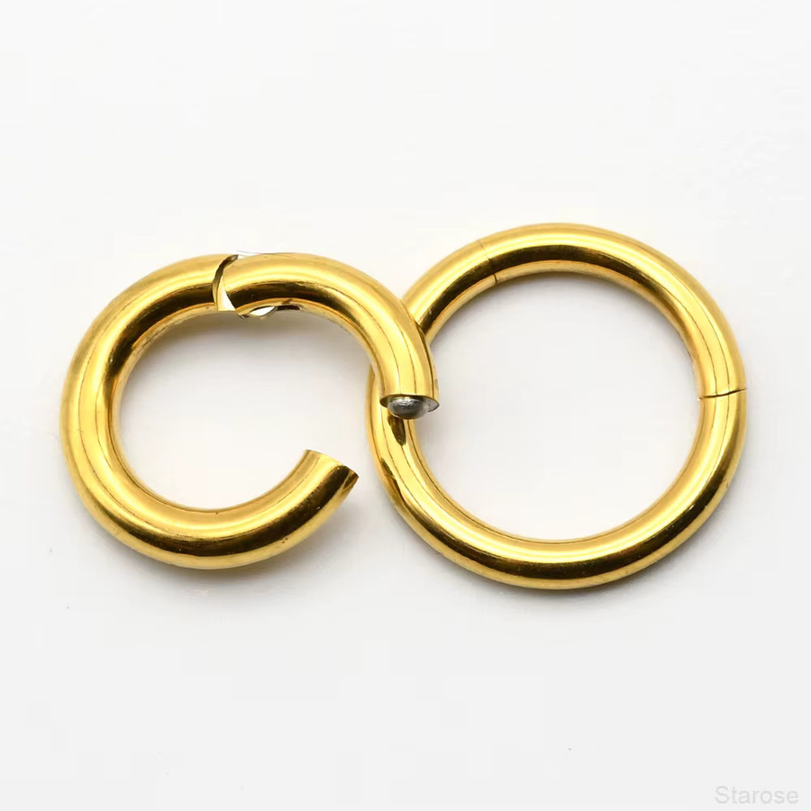 Starose Septum Clicker Segment Hoop Ring, Edelstahl, Gold, Unisex - Bild 1