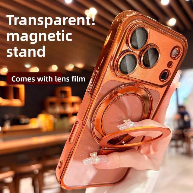szHAIyu MagSafe Magnetische Handyhülle mit Ring-Ständer für iPhone 17 16 15 14 13 12 11 Pro Max, Transparentes Acryl Case - Bild 1