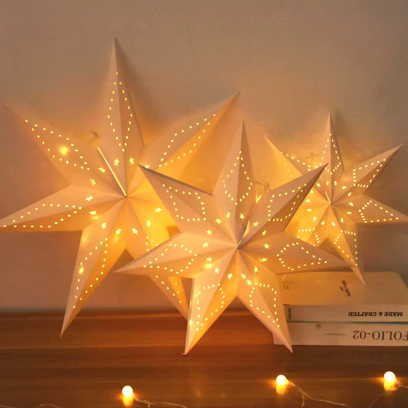 YONGSNOW Hängende Papier Lampenschirme in Stern und Mond Form für Eid Mubarak und Party Dekoration, 30-60 cm - Bild 2