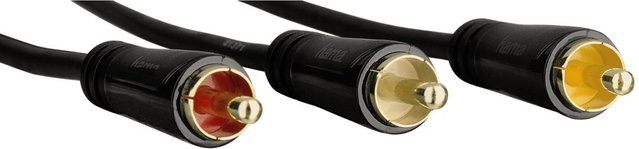 Hama Audio-Video-Kabel mit 3 Cinch-Steckern, vergoldet, Schwarz, Länge: 1,5 m - Bild 1