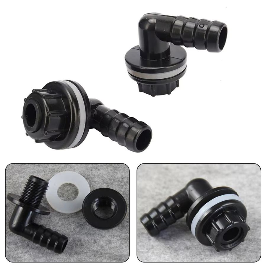 Elbow-Anschluss aus Kunststoff für Wassertank-Auslass und Bewässerungsausrüstung, Schwarz, 3-Punkt-Ablaufadapter - Bild 3