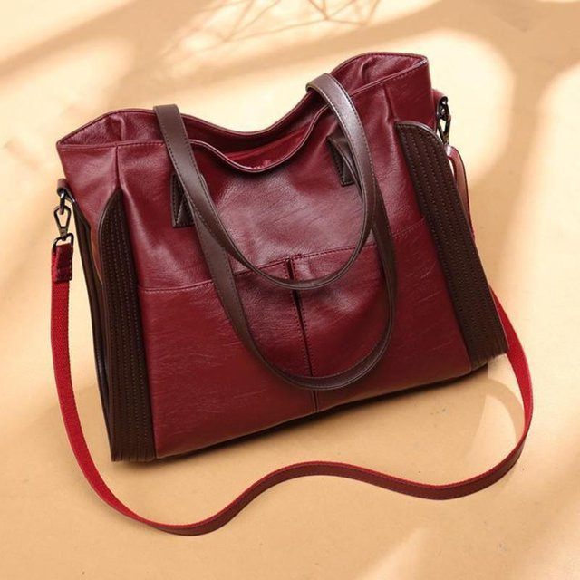 Handtasche Weft, PU-Leder, Schulter-Crossbody, Damen, brown, 38x15x32cm - Bild 1