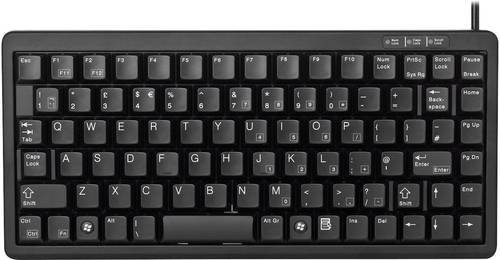 Cherry Slim-Line G84-4100 Kompakt-Tastatur, QWERTZ Deutsch, USB/PS2, Schwarz - Bild 1