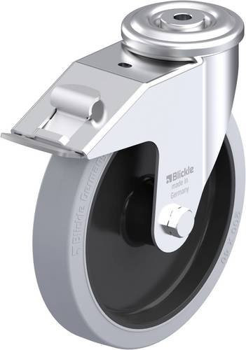 Blickle LER-POEV 201XR-FI-SG Stahlblech-Lenkrolle in Grau und Schwarz mit 200 mm Rad-Durchmesser und 300 kg Tragfähigkeit - Bild 1