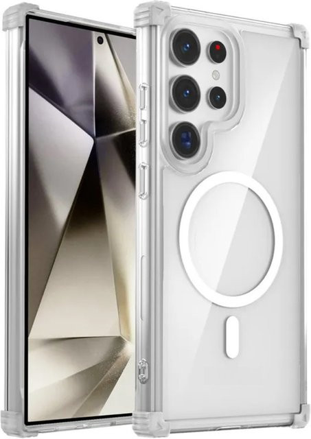 Transparente magnetische Handyhülle für Samsung Galaxy S26 S25 S24 S23 Ultra Plus mit Wireless Charging und stoßfestem Schutz - Bild 1