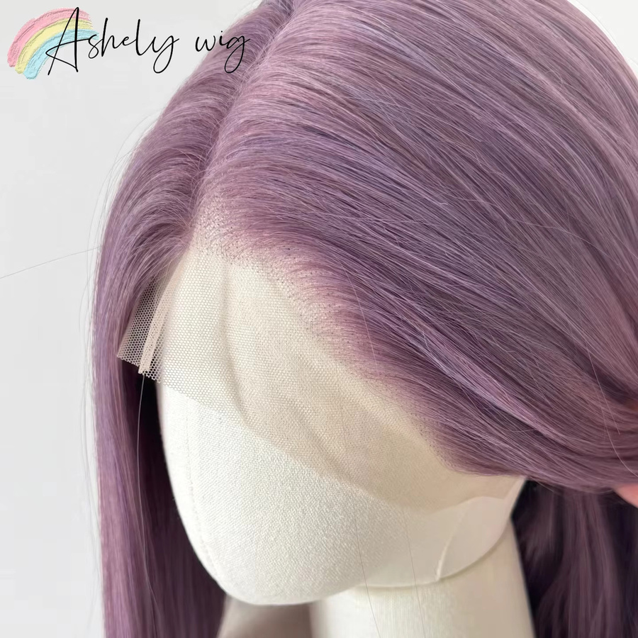 Ashely wigs Lila Perücke für Damen, lange glatte Lace-Front-Perücke - Bild 3