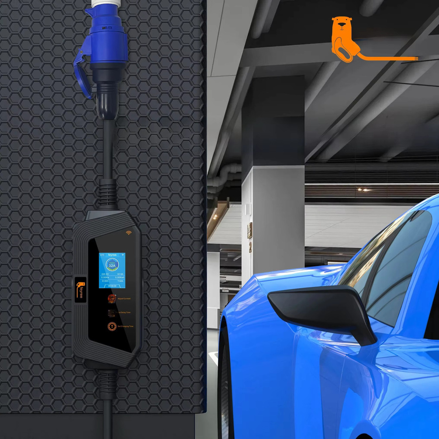 Feyree EVSE Wallbox Typ2 Elektrofahrzeug-Ladestation mit App WIFI-Steuerung, Schwarz - Bild 4