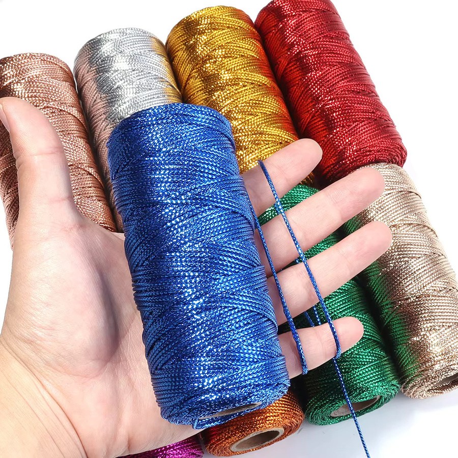 Makramee Schnur Set in Gold und Silber mit 100 m Länge und 1,5 mm Durchmesser für DIY-Projekte und Dekorationen - Bild 2