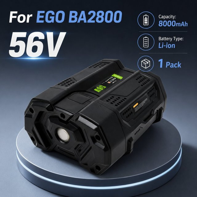 EGO Hochleistungs-Ersatzakku für Elektrowerkzeuge, 56V, 8,0Ah, Farbe: Schwarz, kompatibel mit BA2800, BA2800T, BA4200, CS1604, CS1804, CS1403 - Bild 1