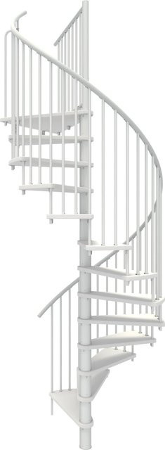 Minka Spiral Smart Spindeltreppe in Weiß mit Buche-Holzoptik für eine Geschosshöhe bis 305,5 cm - Bild 1