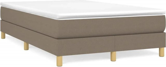 vidaXL Boxspringbett in Taupe aus Stoff, B/T: 120 x 200 cm - Bild 1