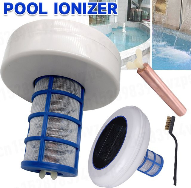 Alloet Solar-Pool-Ionisator mit Kupfer-Technologie zur Wasserreinigung in Weiß - Bild 1