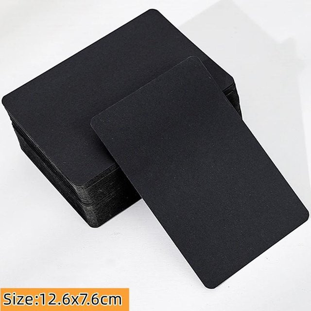 PRELEXT Kraftpapierkarten Schwarz, 100 Stück leere Retro Postkarten für DIY Einladungen und Grußkarten, B: 12,6 cm, H: 7,6 cm - Bild 1
