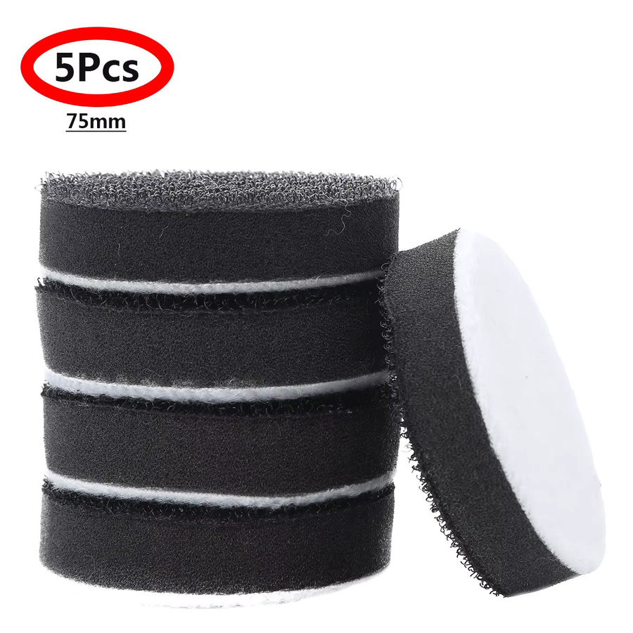 5er Set Vibratite Weiche Interface Pads Schwamm Kissen Puffer Stützteller mit Klettverschluss für Exzenterschleifer, Schwarz, Durchmesser: 50 mm und 75 mm - Bild 4