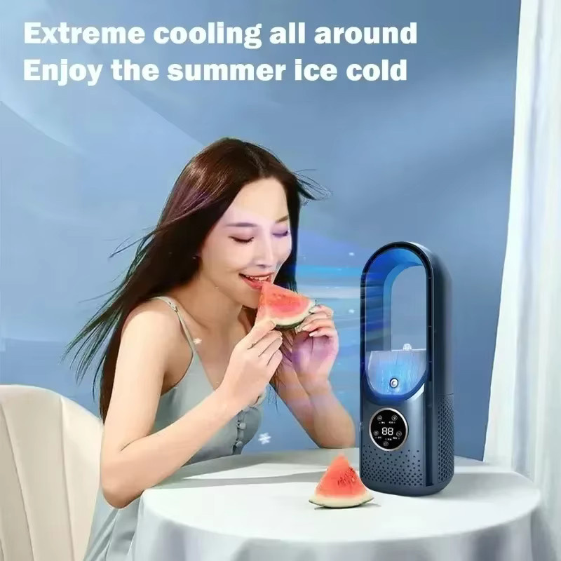 Xiaomi Elektrischer Ventilator ohne Rotorblätter in Blau mit Befeuchtungsfunktion und 6 Leistungsstufen als tragbarer USB-Desktop-Ventilator - Bild 3
