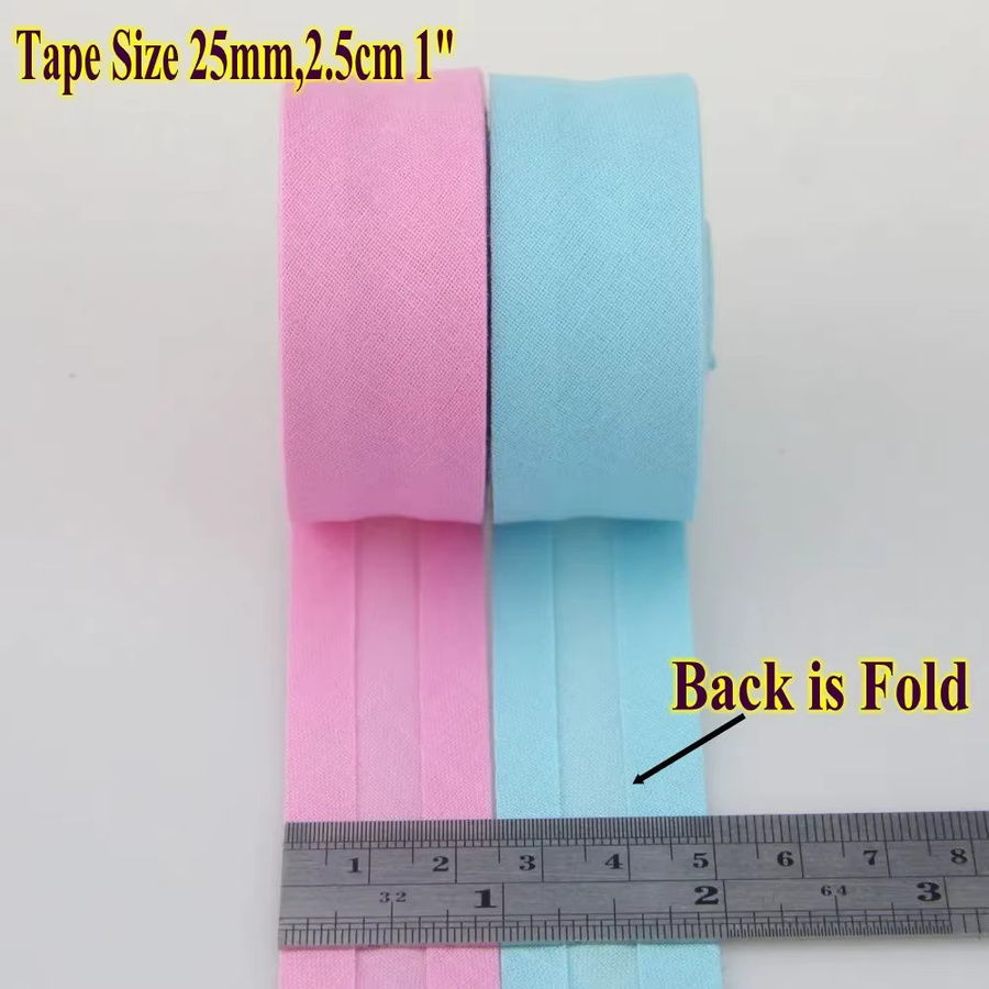 Gebügeltes Baumwoll-Schrägband als einzelnes gefaltetes Stoffband für Kleidungsstücke, Breite: 2,5 cm - Bild 3