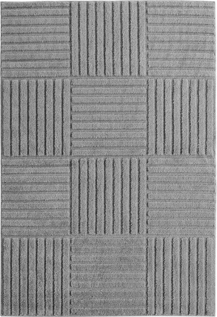 Ayyildiz Kurzflorteppich in Silber mit Boho-Design, B/L: 80 x 150 cm - Bild 1