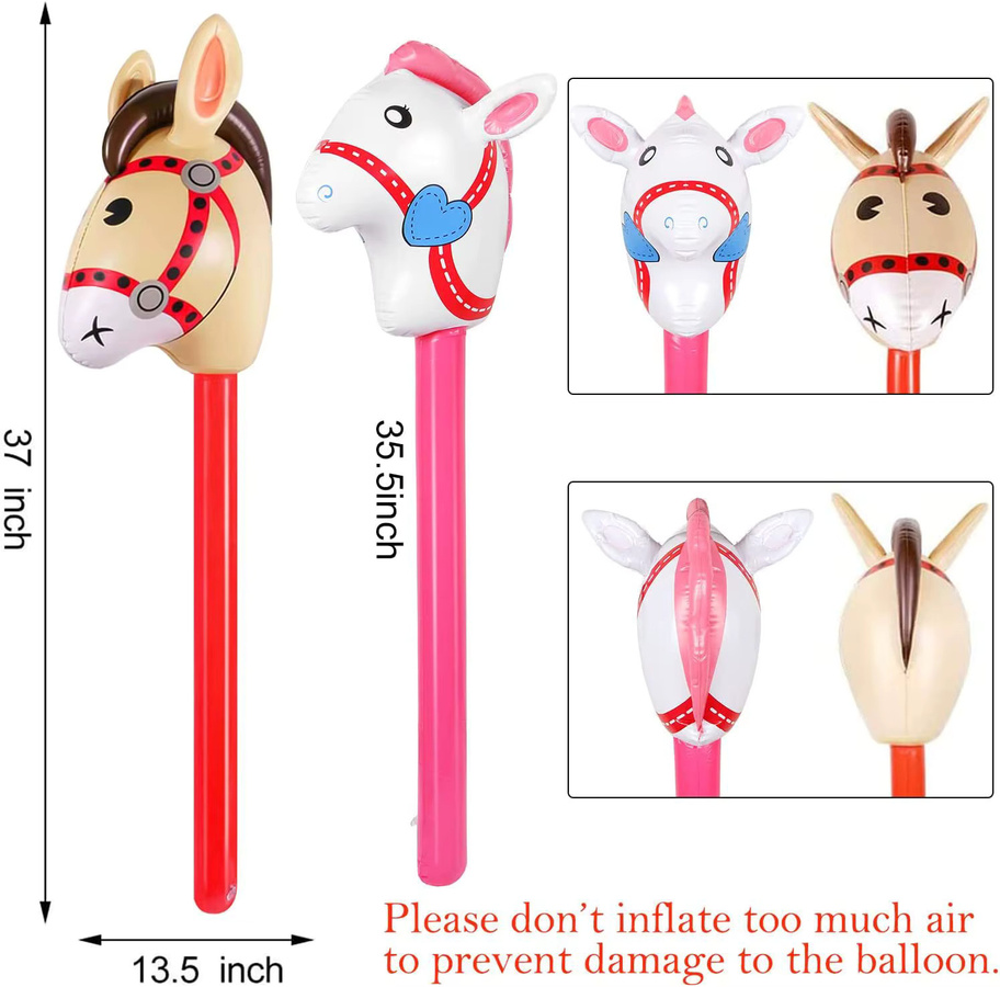 EsenTroye Aufblasbarer Einhorn- und Pferdekopf-Stick-Ballon aus PVC - Bild 2