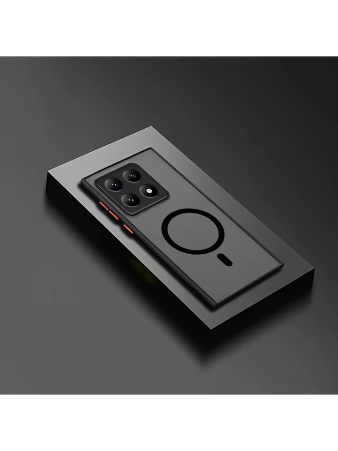 Matte magnetische Saughalterung Handyhülle für Xiaomi 15T 14T 13T 12T 11T 10T Pro Lite in Schwarz, stoßfeste Hartschale Schutzhülle - Bild 5