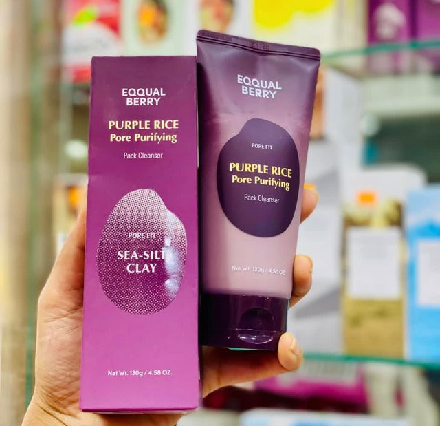 EQQUALBERRY Purple Rice Pore Purifying Pack Cleanser Lotion, 130g, Unisex - Bild 1