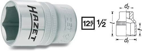 Hazet Steckschlüsseleinsatz 900 1/2 Zoll 6-kant Schwarz 34mm Länge: 52mm - Bild 1