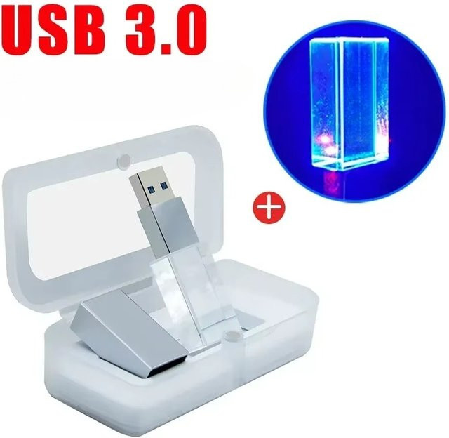 JASTER USB-A Flash Drive mit LED-Licht, 128GB, in Silber Gold Schwarz - Bild 1