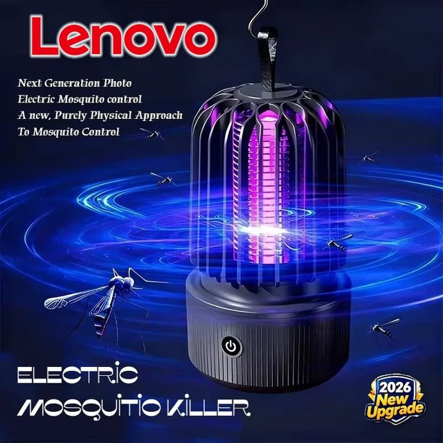 Lenovo 2-in-1 Insektenvernichter mit blauem UV-Licht und 1200 mAh Akku, wiederaufladbare Mückenlampe für Terrasse und Reisen - Bild 1